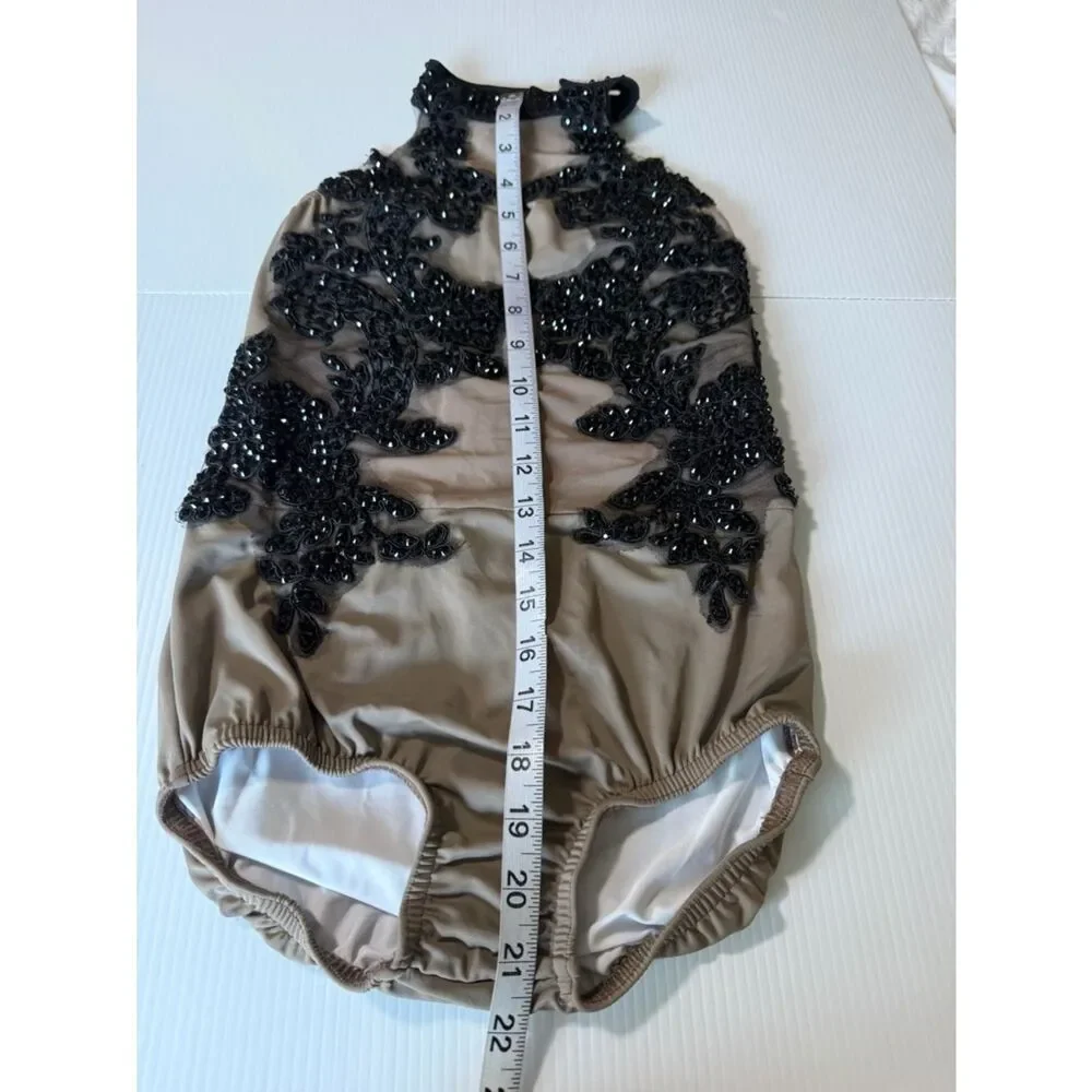 Kelle solo leotard brown tan dance Costume black 5383 breath of life LC child